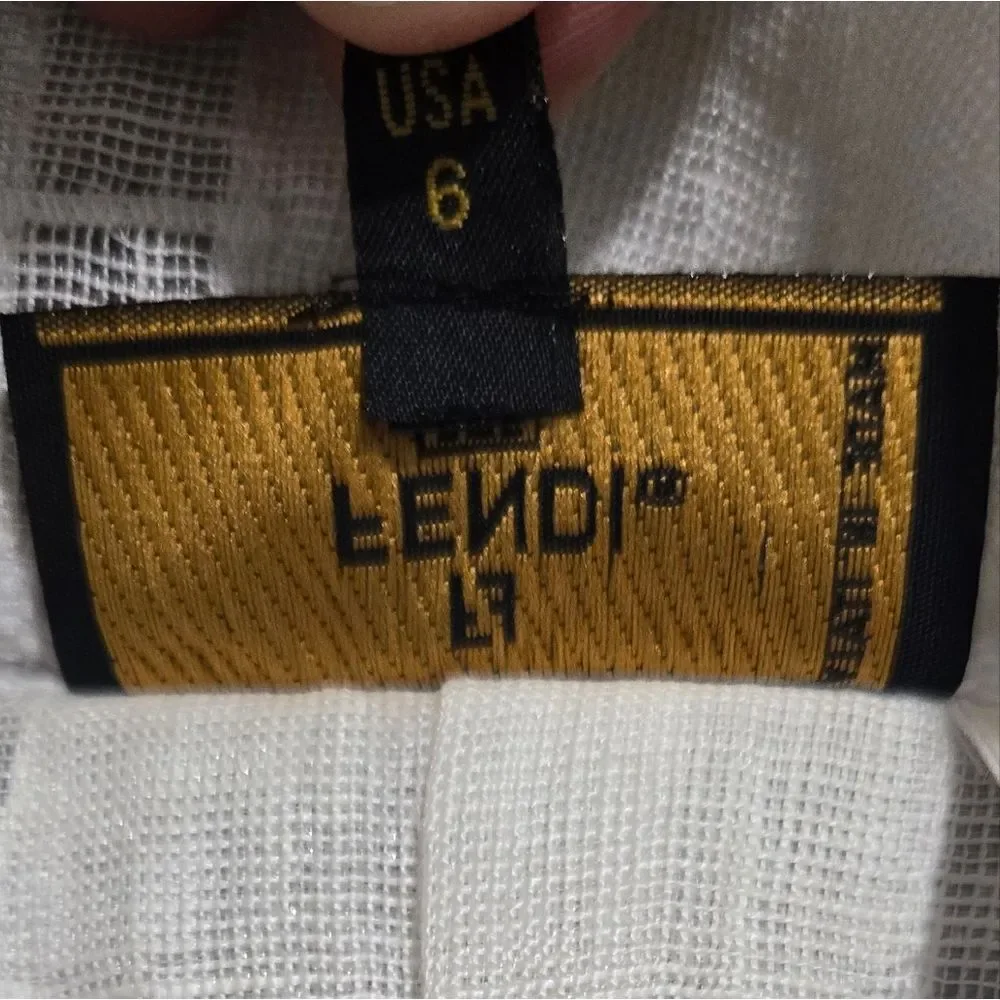 🐢 Fendi Linen Skirt Size 8. Like New! Guaranteed Authentic!! - Picture 3 of 16
